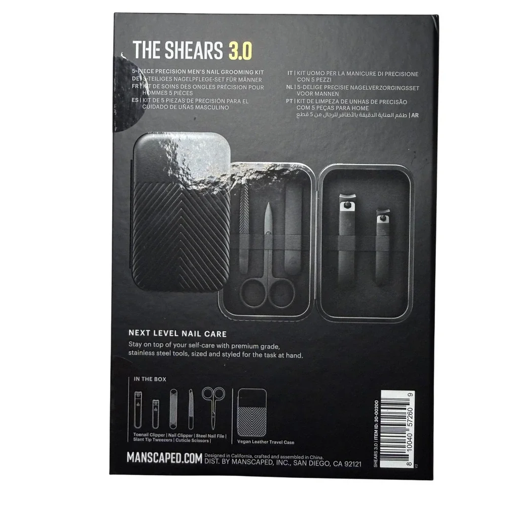 Manscaped The Shears 3.0 Men's Nail Grooming Kit 5 Piece NEW Travel Case